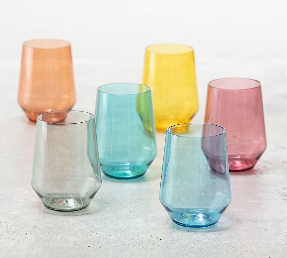 Fortessa Tritan Copoly Pure Outdoor Stemless Wine, Set of 6