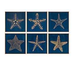 Handpainted Starfish Carved Wood Wall Art