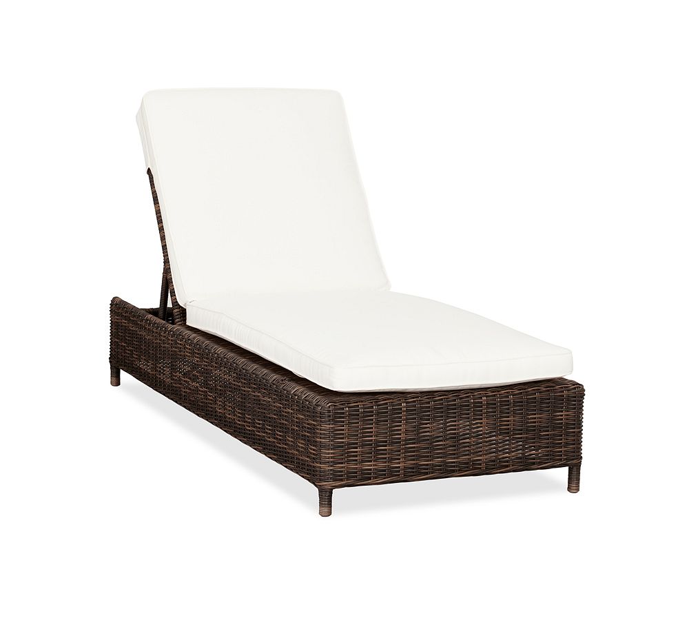 Open Box: Torrey All-Weather Wicker Single Chaise Lounge with Cushion, Espresso