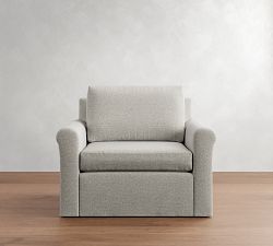 Cameron Modern Roll Arm Slipcovered Chair and a Half