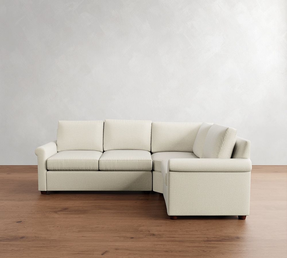Cameron Modern Roll Arm 3-Piece Wedge Sectional (105&quot;)