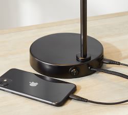 Bauer Metal USB Task Table Lamp (24&quot;)