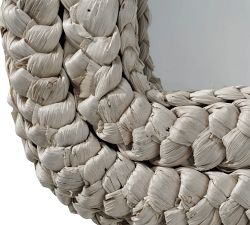 Golden Grain Woven Arched Wall Mirror