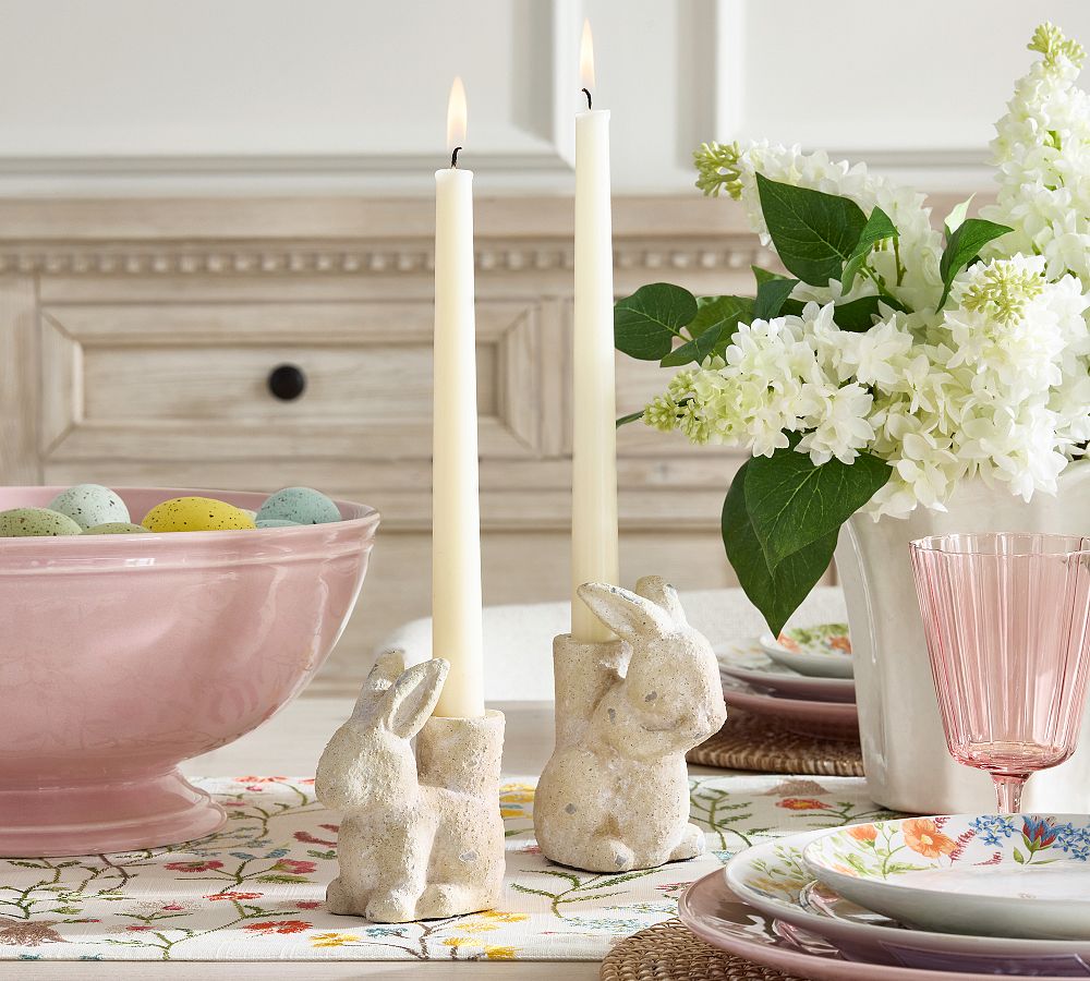 Rustic Bunny Candle Holder