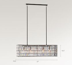 Adeline Crystal Rectangular Chandelier (37&quot;-50&quot;)