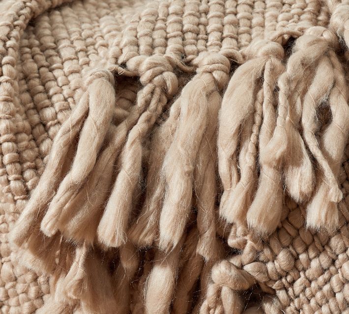 Textured Basketweave Knit Throw Pottery Barn