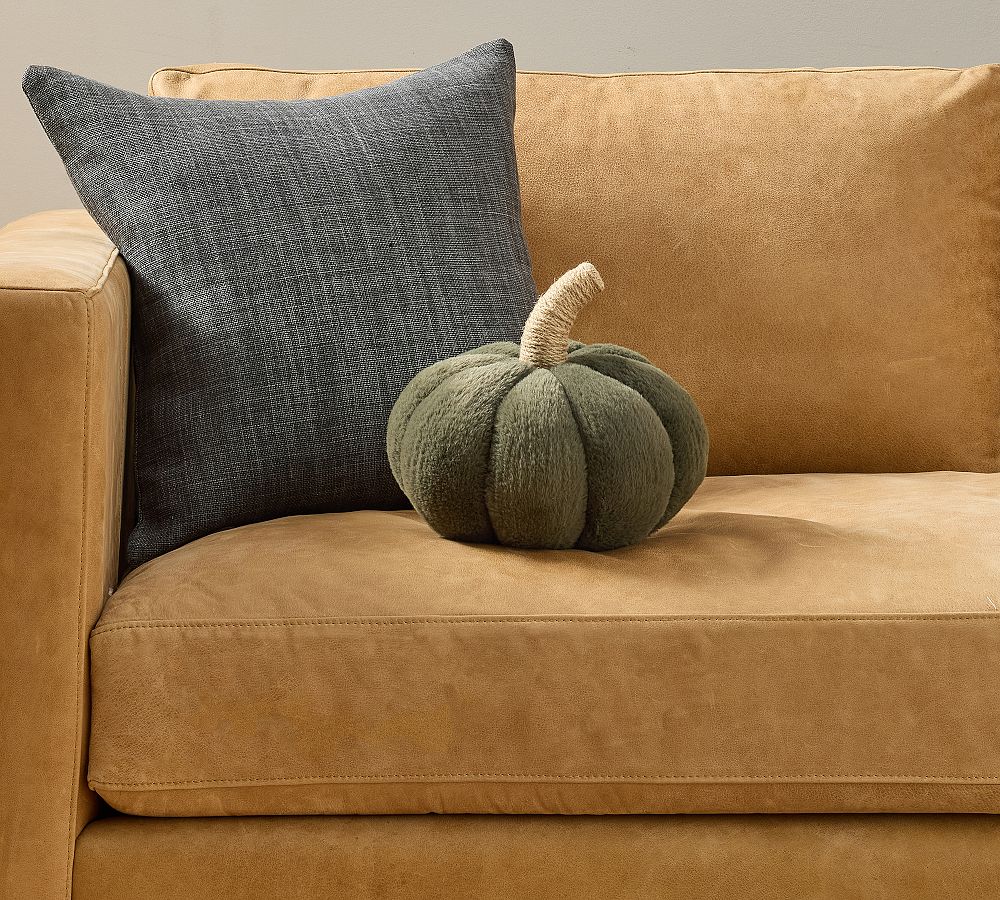 Faux Fur Pumpkin Shaped Pillow