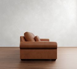 Big Sur Roll Arm Deep Seat Leather Sofa (78&quot;&ndash;107&quot;)