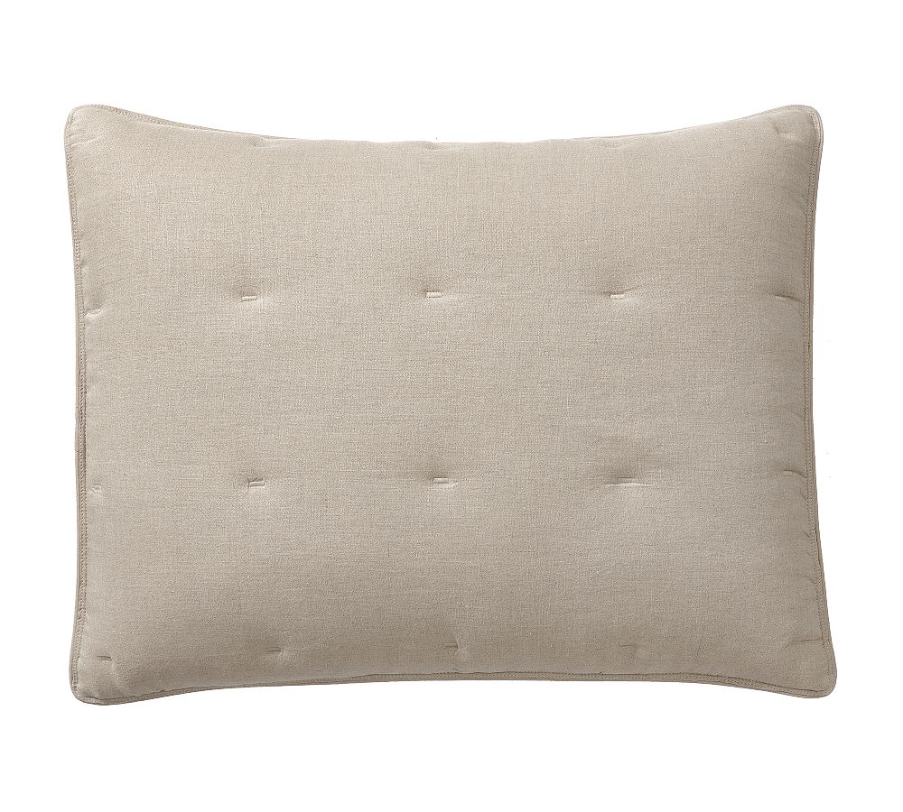 Open Box: Belgian Flax Linen Comforter Sham, Standard, Set of 3 -  Warm Gray