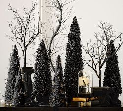 Faux Lit Black Potted Tree