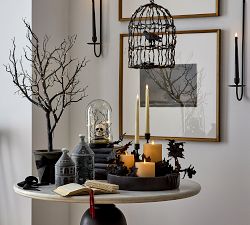 Faux Lit Black Potted Tree