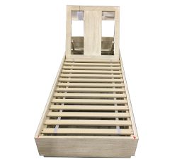 Open Box: Indio Eucalyptus Modern Platform Outdoor Single Chaise Lounge