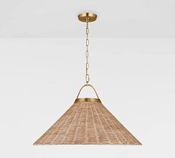 Lainey Handwoven Rattan Pendant (30&quot;)
