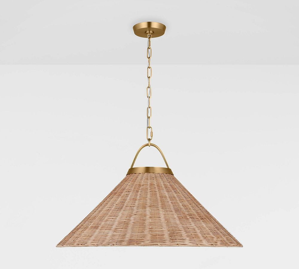 Lainey Handwoven Rattan Pendant (30&quot;)