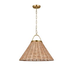 Lainey Handwoven Rattan Pendant (30&quot;)