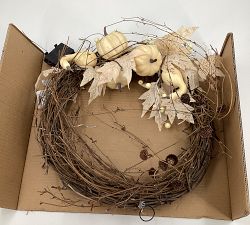 Open Box: Faux Lit Harvest Pumpkin Wreath