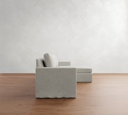 Cameron Modern Square Arm Slipcovered Chaise Sectional (98&quot;)