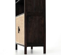 Dolores Cane Open Bookcase with Doors (35&quot;)