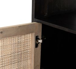 Dolores Cane Open Bookcase with Doors (35&quot;)