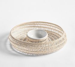 Miramar Handwoven Rattan Chip &amp; Dip Server Set