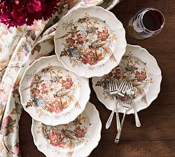 Piper Floral Bird Salad Plates - Set of 4
