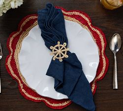 Handwoven Nautical Napkin Rings, Set of 4