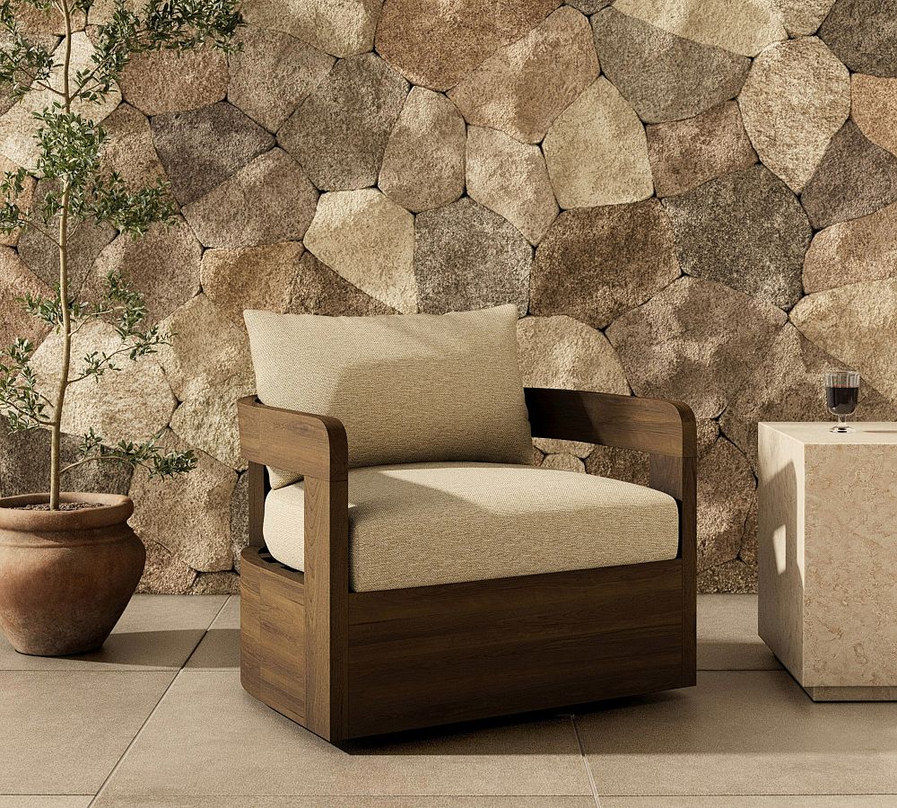 Matteo Teak Outdoor Swivel Armchair