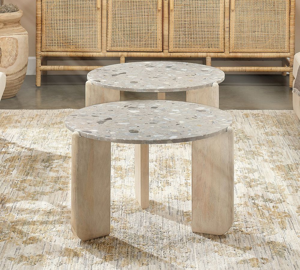 Elmdale Round Terrazzo Coffee Table (28&quot;)