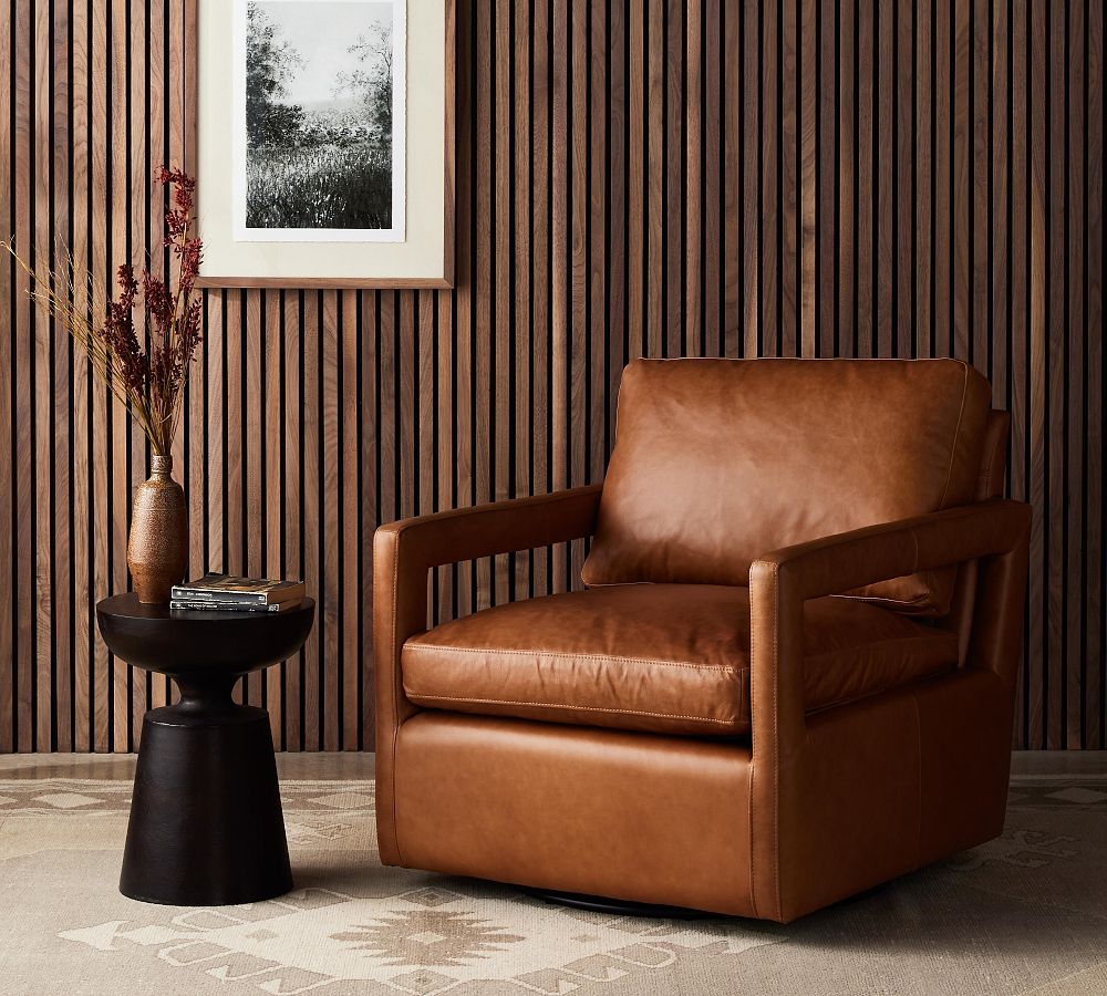 Dorris Leather Swivel Chair