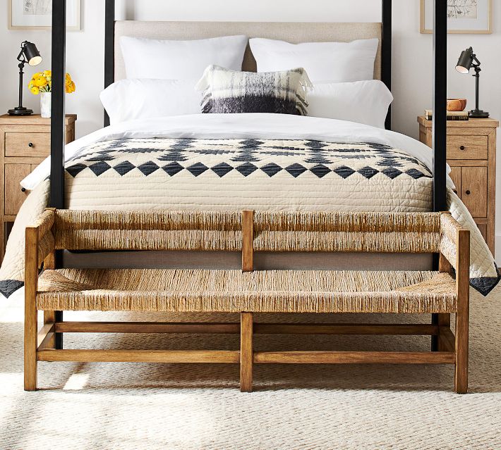 Malibu Woven Bench Bedroom Bench Pottery Barn