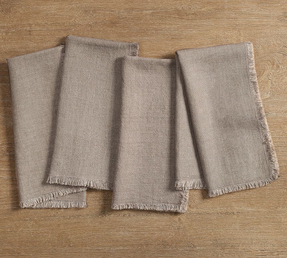 Frayed Oversized Linen Napkins - Set of 4