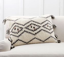 Iris Tassel Trellis Lumbar Pillow Cover