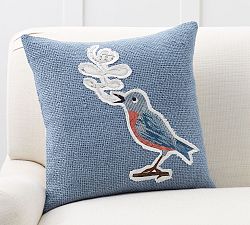 Song Bird Applique Pillow Cover