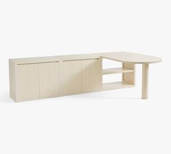 Cayman Peninsula Desk with Low Bookcase Suite (108&quot; x 66&quot;)