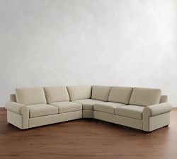 Big Sur Roll Arm 3-Piece L-Shaped Wedge Sectional (124&quot;)