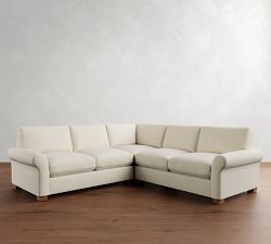 PB Comfort Modern Roll Arm 3-Piece L-Shaped Sectional (115&quot;)