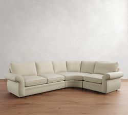 Pearce Roll Arm 3-Piece Curved Wedge Sectional (131&quot;)