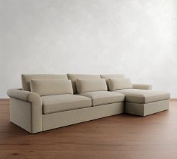 Westwood Roll Arm Deep Seat Chaise Sectional (136&quot;-154&quot;)