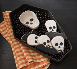 Skull Casket Stoneware Chip &amp; Dip Server