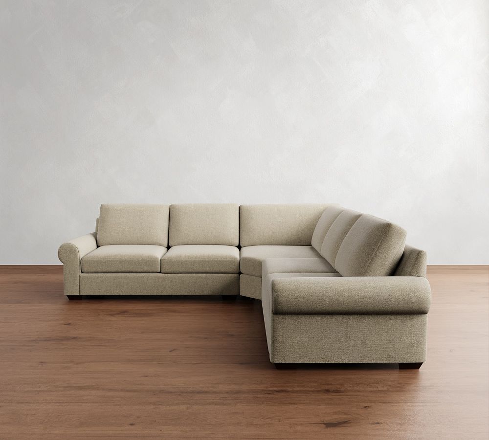 Big Sur Roll Arm 3-Piece L-Shaped Wedge Sectional (124&quot;)