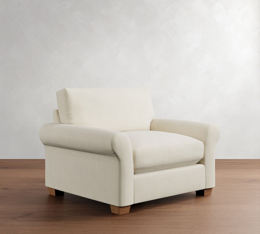 PB Comfort Modern Roll Arm Chair and a Half