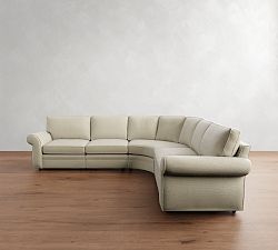 Pearce Roll Arm 5-Piece Curved Wedge Sectional (130&quot;)