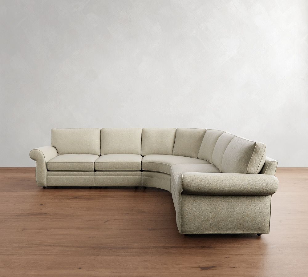 Pearce Roll Arm 5-Piece Curved Wedge Sectional (130&quot;)