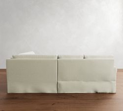 York Roll Arm Slipcovered 3-Piece Wedge Sectional (103&quot;)