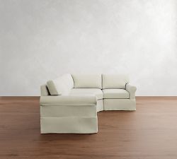 York Roll Arm Slipcovered 3-Piece Wedge Sectional (103&quot;)