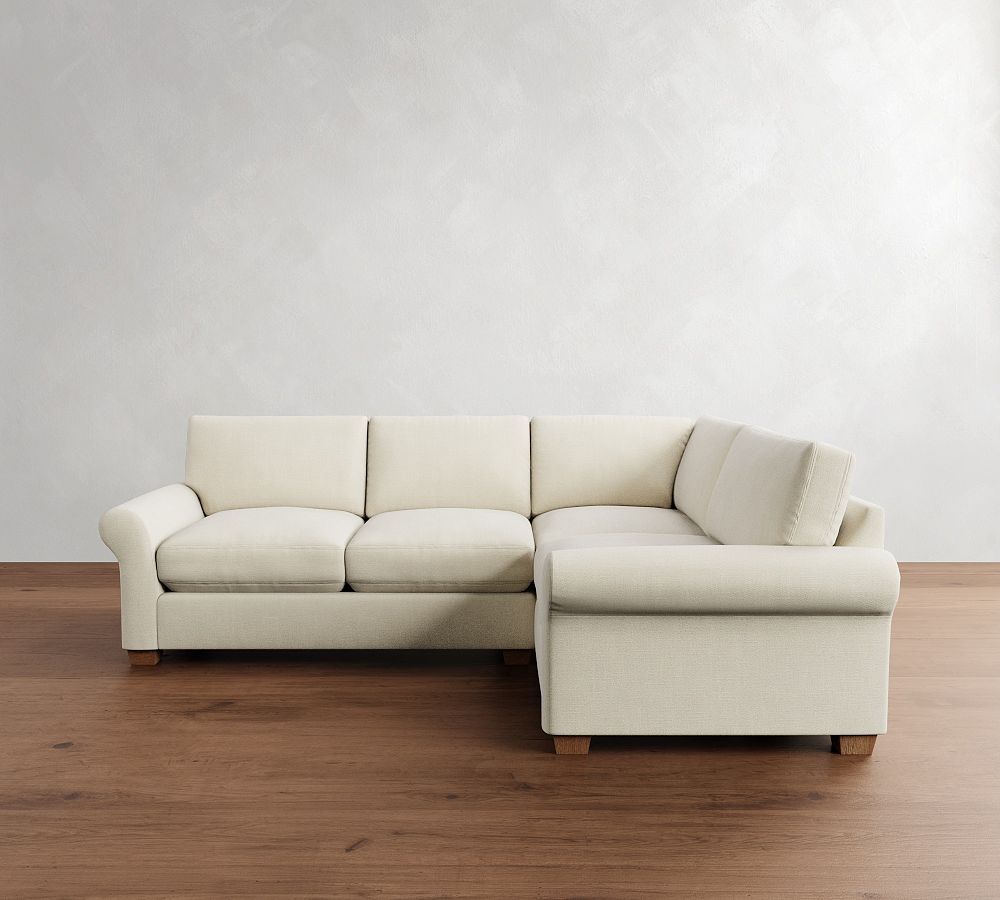 PB Comfort Modern Roll Arm 3-Piece Sectional (115&quot;)