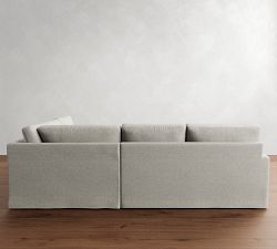 PB Comfort Modern Square Arm Slipcovered 3-Piece Wedge Sectional (115&quot;)