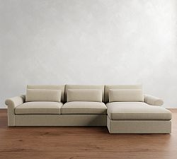 Westwood Roll Arm Deep Seat Chaise Sectional (136&quot;-154&quot;)