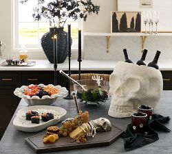 Figural Skull Stoneware Condiment Server