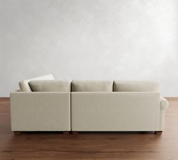 PB Comfort Modern Roll Arm 3-Piece L-Shaped Sectional (115&quot;)